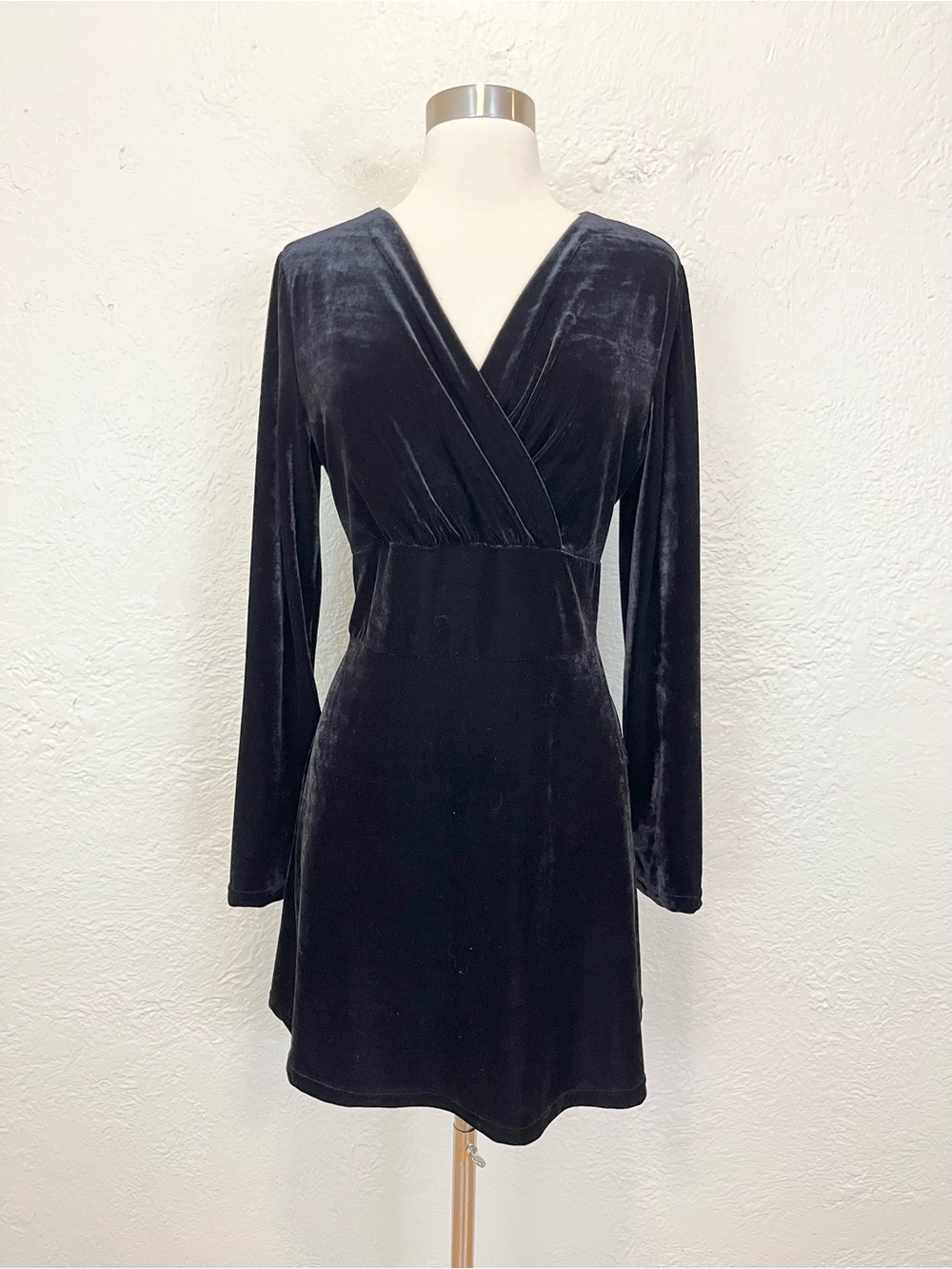 Vintage Hopeless Romantic Trading Co Dress Black Velvet Goth Victorian XL